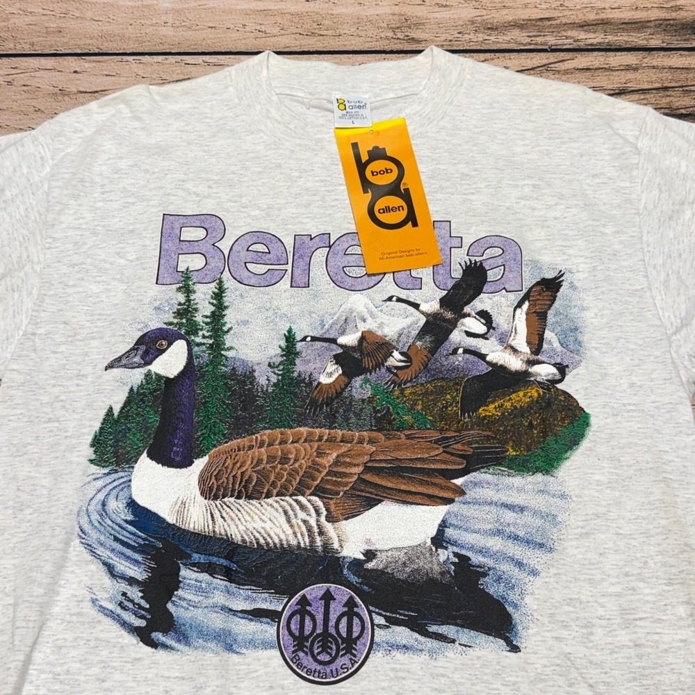 VTG Bob Allen Beretta Firearms T-Shirt L Geese Hunting 90s Single Stitch NWT